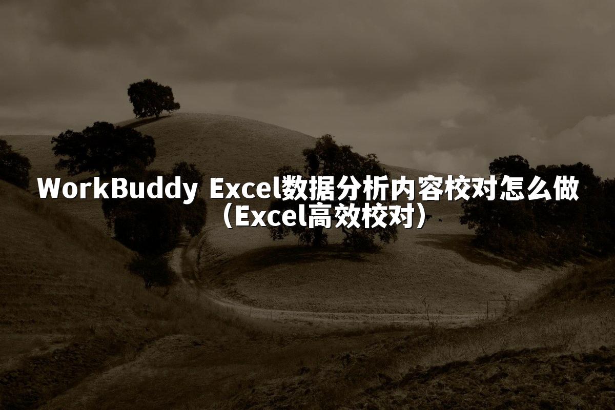 WorkBuddy Excel数据分析内容校对怎么做（Excel高效校对）
