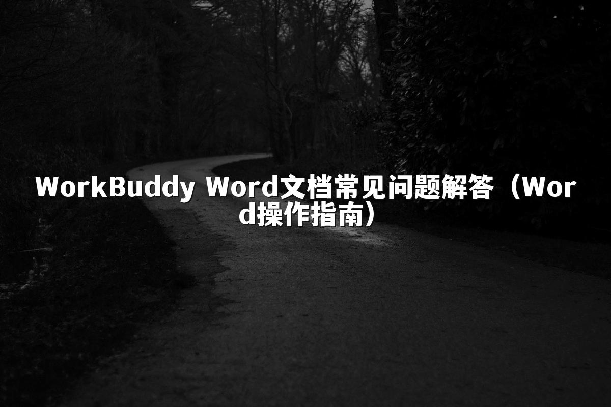WorkBuddy Word文档常见问题解答(Word操作指南)