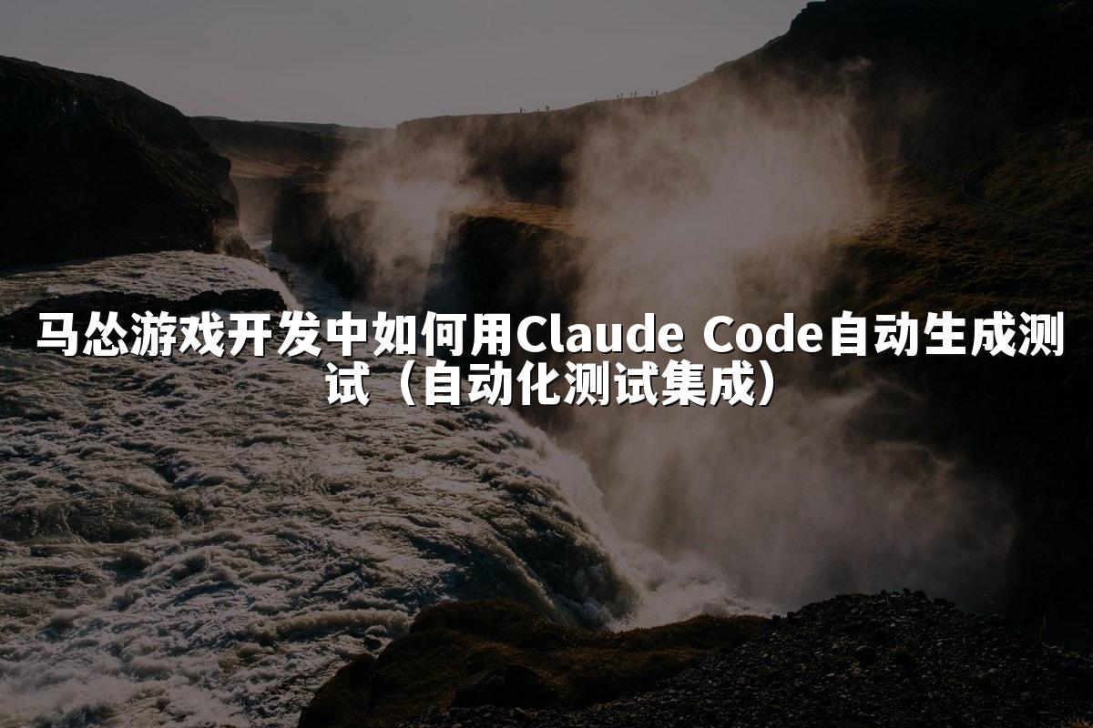 马怂游戏开发中如何用Claude Code自动生成测试(自动化测试集成)