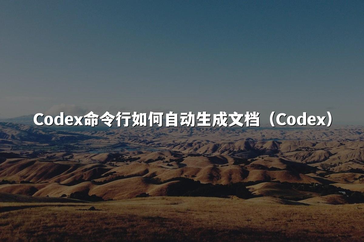 Codex命令行如何自动生成文档（Codex）