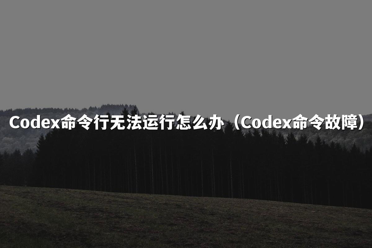 Codex命令行无法运行怎么办（Codex命令故障）