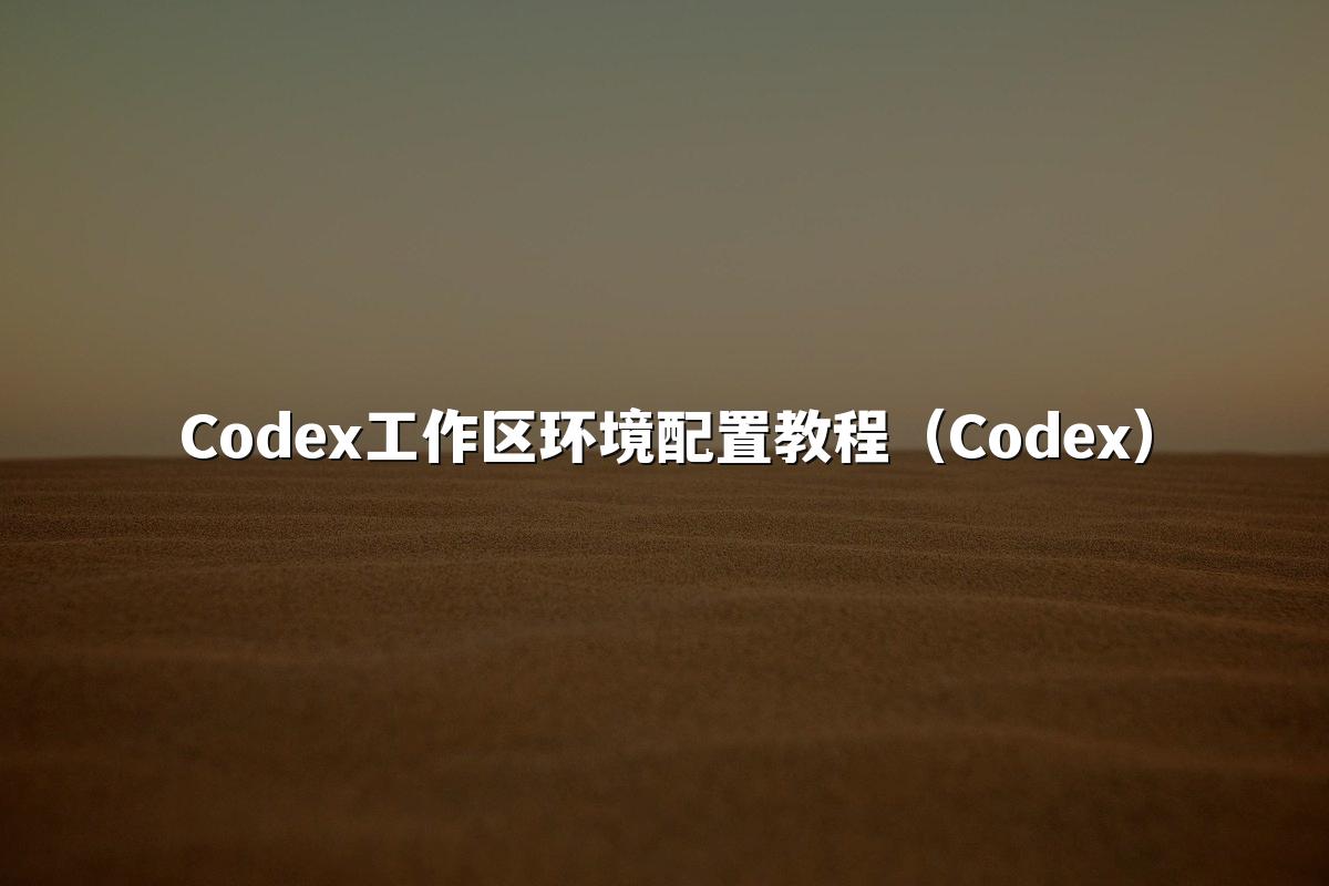 Codex工作区环境配置教程(Codex)