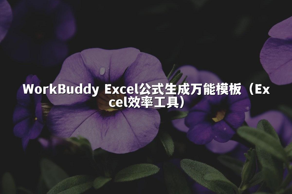 WorkBuddy Excel公式生成万能模板(Excel效率工具)