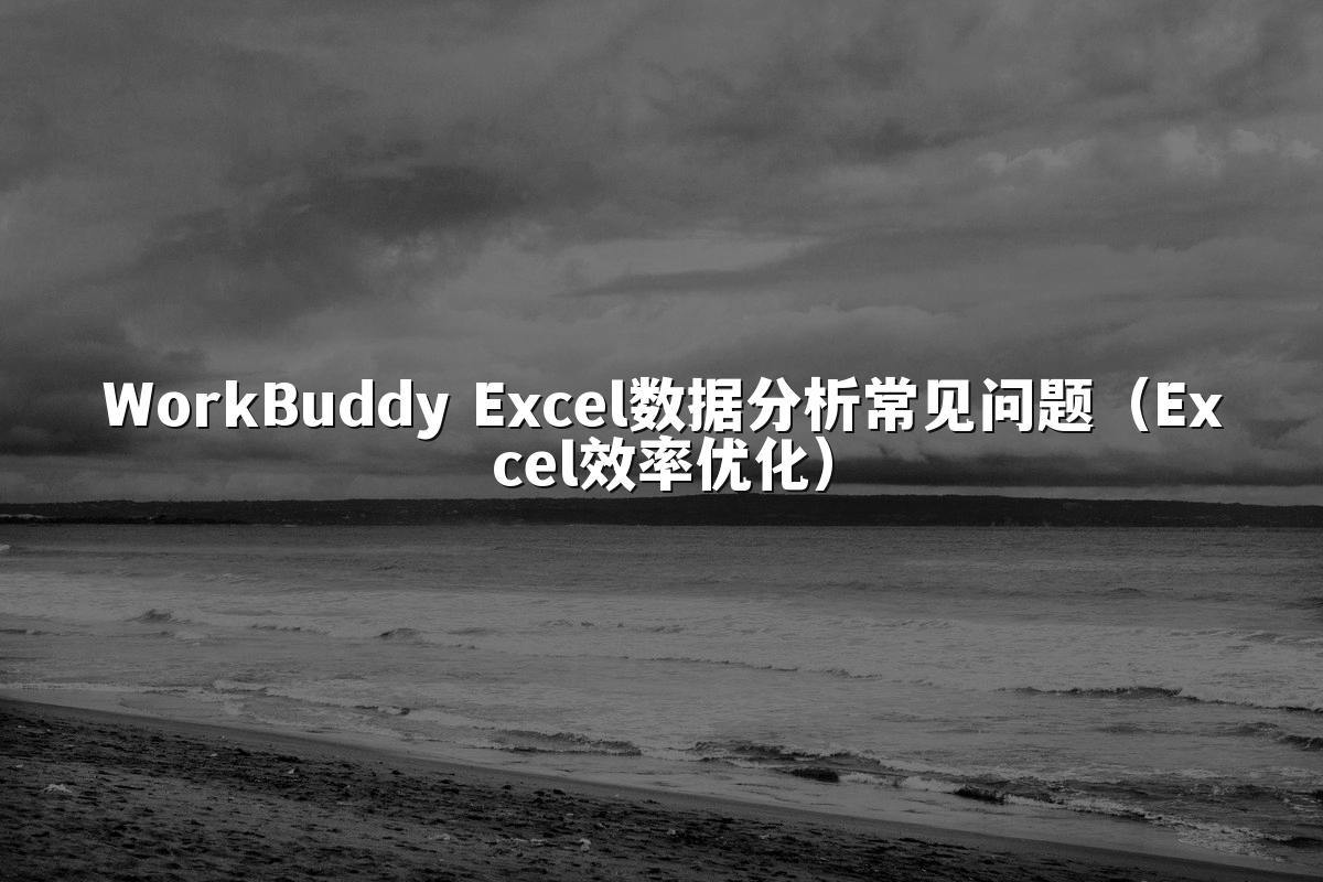 WorkBuddy Excel数据分析常见问题（Excel效率优化）