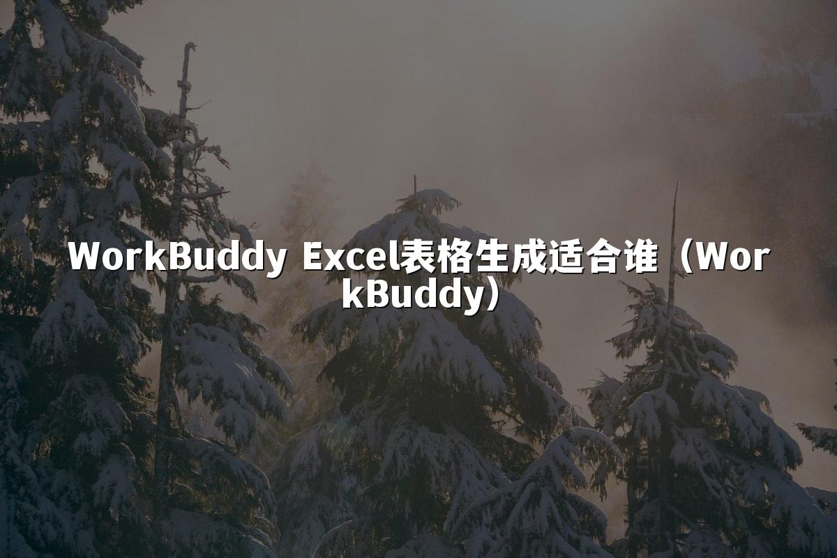 WorkBuddy Excel表格生成适合谁(WorkBuddy)