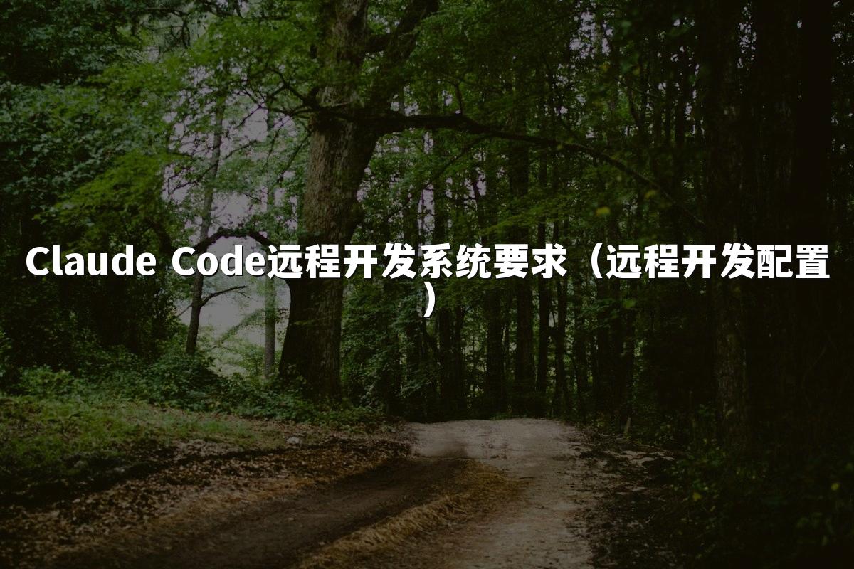 Claude Code远程开发系统要求(远程开发配置)