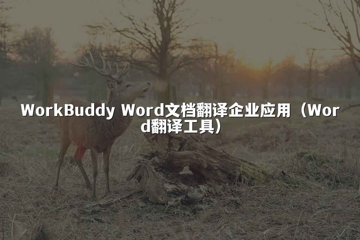WorkBuddy Word文档翻译企业应用(Word翻译工具)