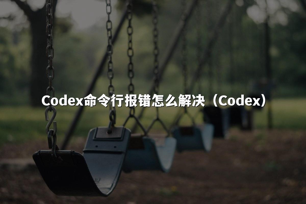 Codex命令行报错怎么解决（Codex）