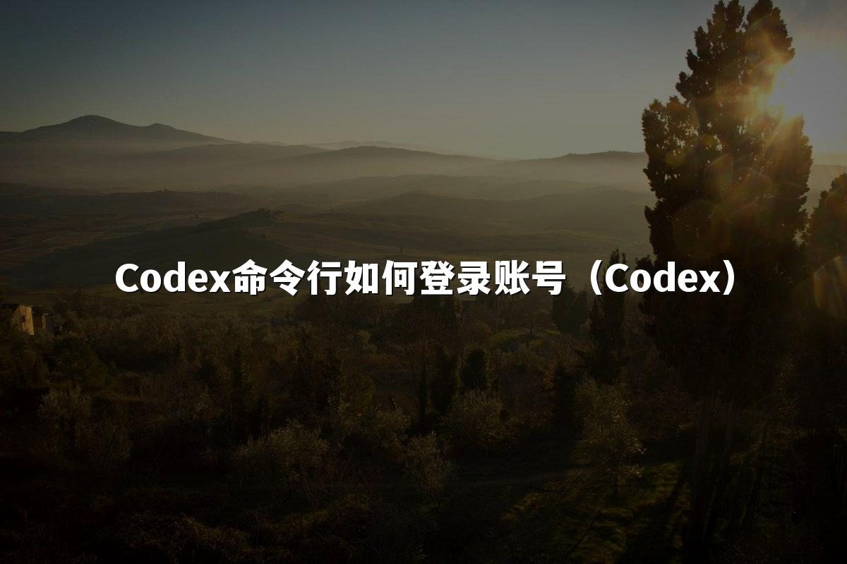 Codex命令行如何登录账号（Codex）