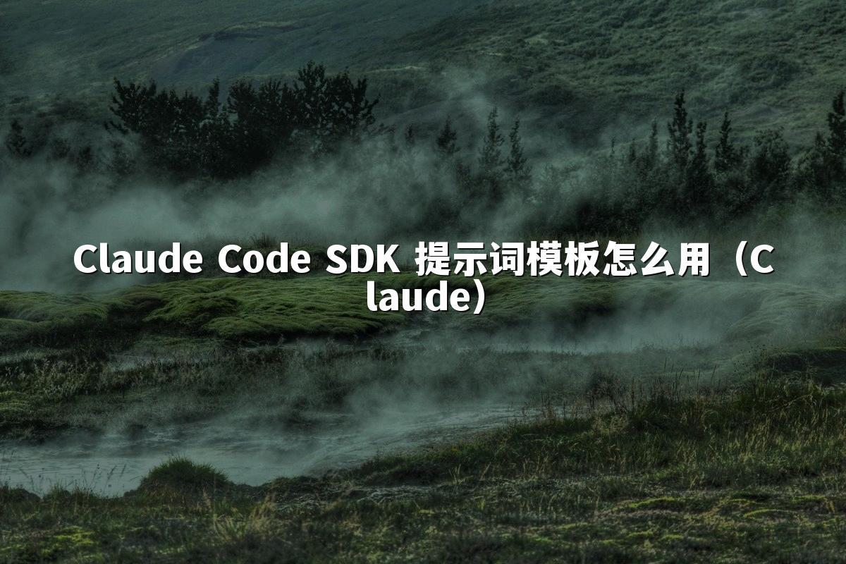 Claude Code SDK 提示词模板怎么用(Claude)