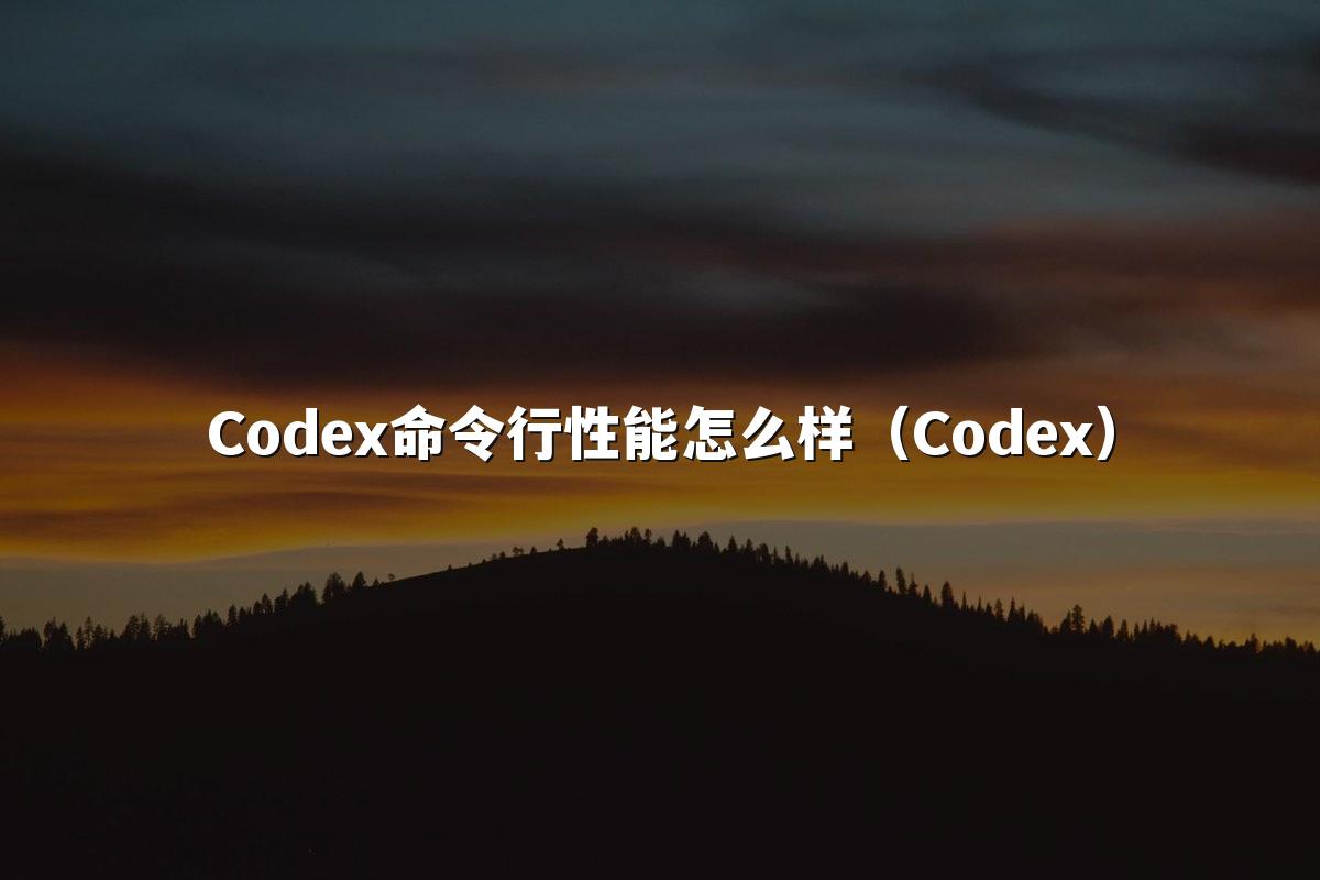Codex命令行性能怎么样（Codex）