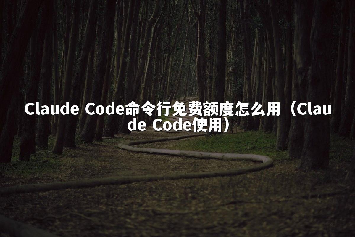 Claude Code命令行免费额度怎么用(Claude Code使用)