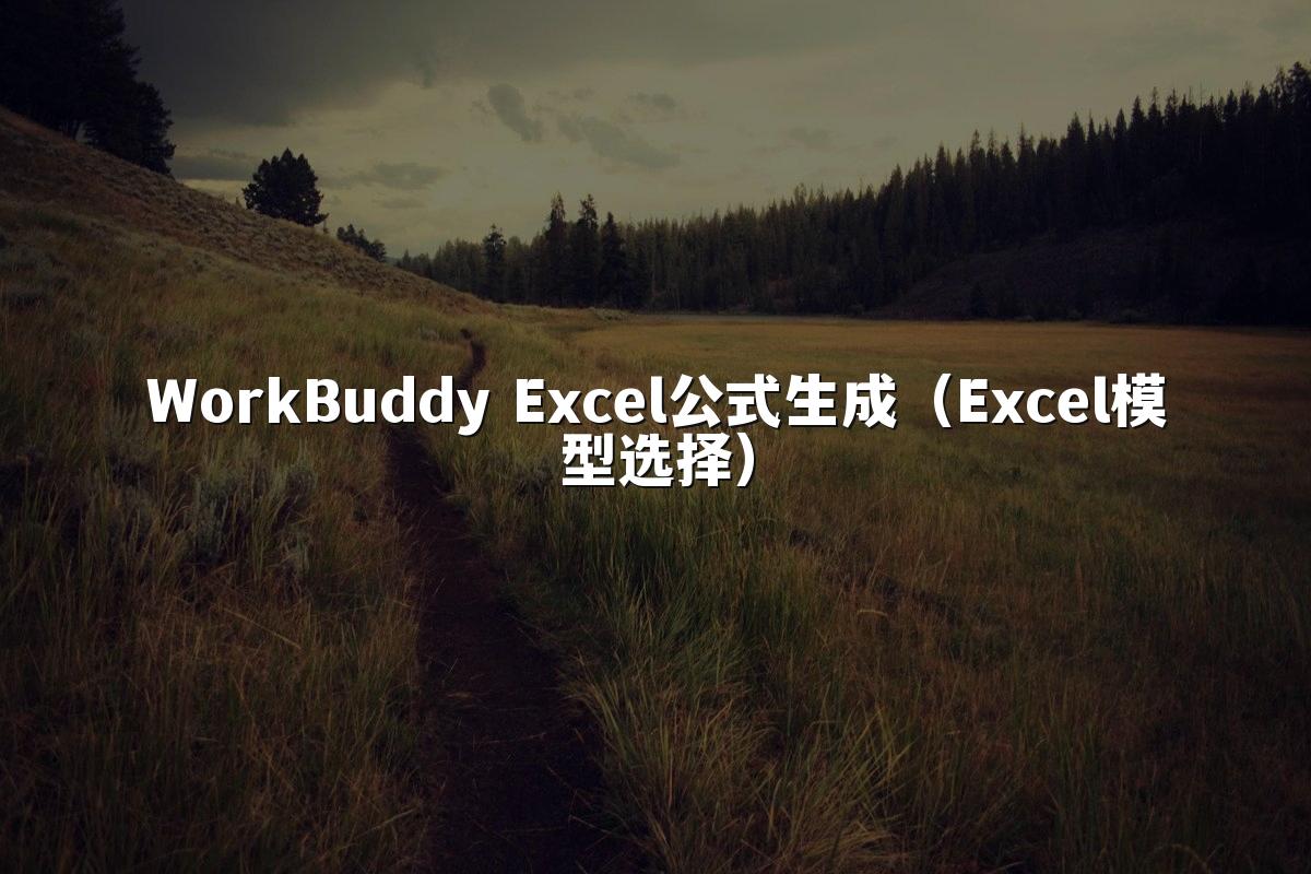 WorkBuddy Excel公式生成(Excel模型选择)