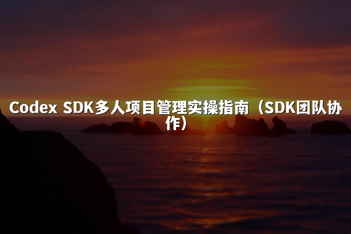 Codex SDK多人项目管理实操指南（SDK团队协作）
