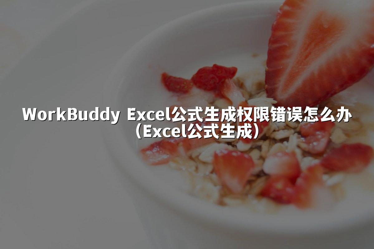 WorkBuddy Excel公式生成权限错误怎么办（Excel公式生成）