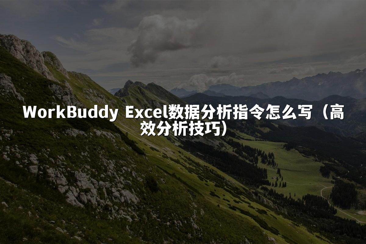 WorkBuddy Excel数据分析指令怎么写(高效分析技巧)