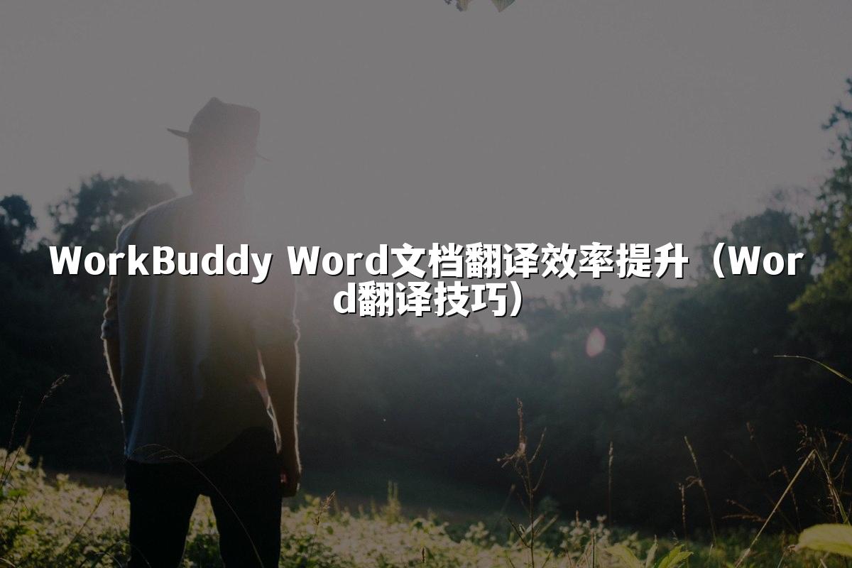 WorkBuddy Word文档翻译效率提升(Word翻译技巧)