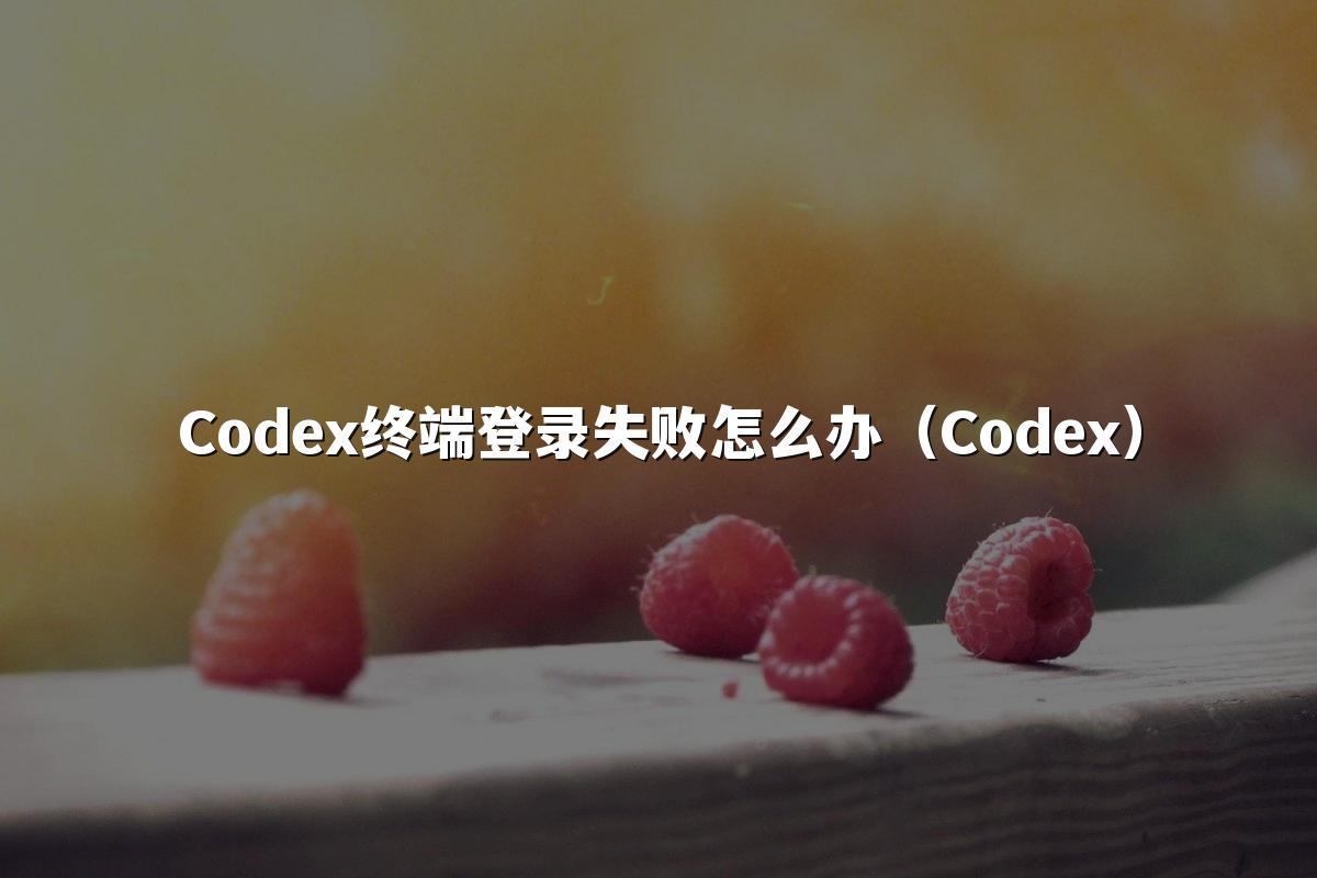 Codex终端登录失败怎么办（Codex）
