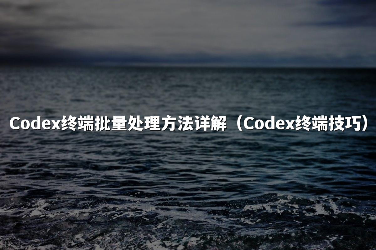 Codex终端批量处理方法详解（Codex终端技巧）