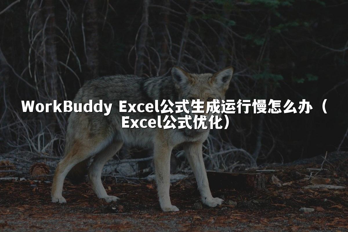 WorkBuddy Excel公式生成运行慢怎么办(Excel公式优化)