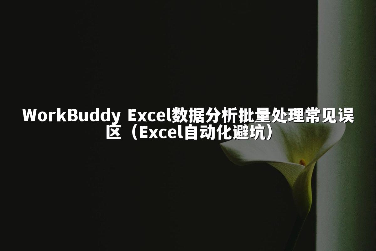 WorkBuddy Excel数据分析批量处理常见误区（Excel自动化避坑）