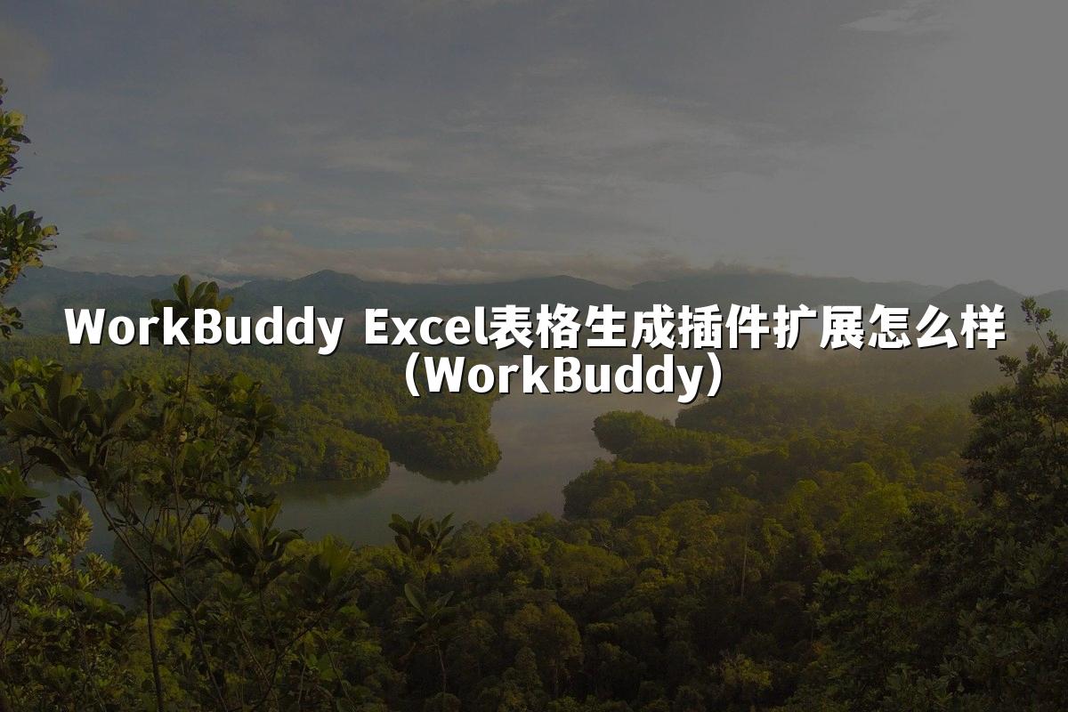 WorkBuddy Excel表格生成插件扩展怎么样(WorkBuddy)