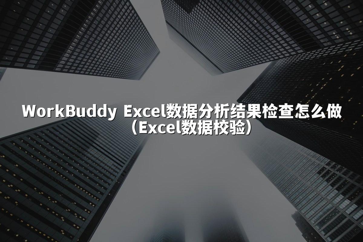 WorkBuddy Excel数据分析结果检查怎么做（Excel数据校验）