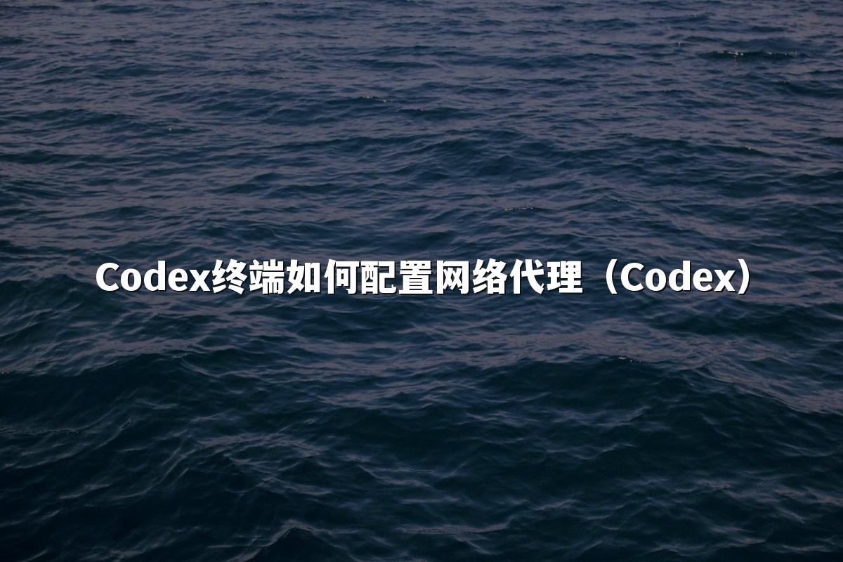 Codex终端如何配置网络代理（Codex）