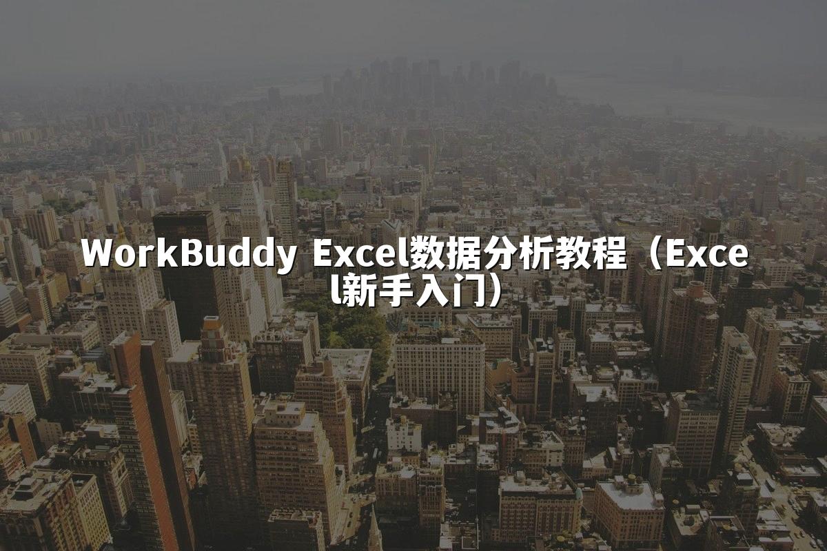 WorkBuddy Excel数据分析教程（Excel新手入门）
