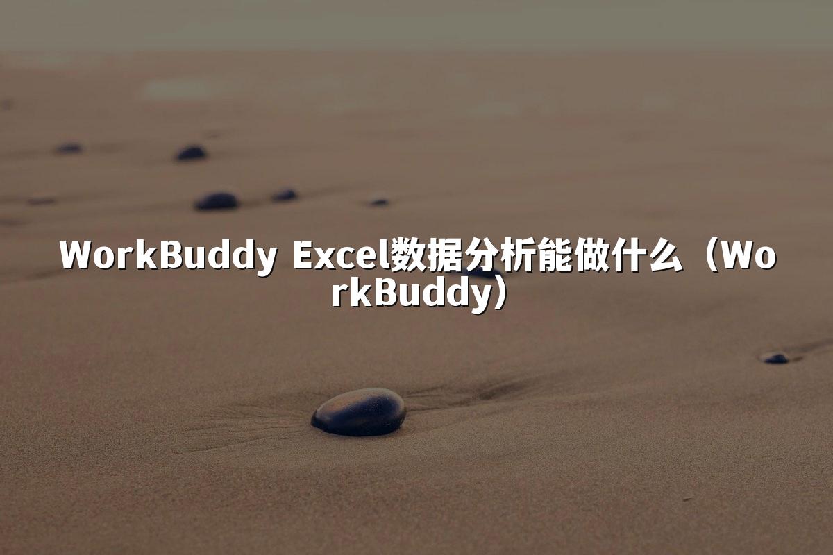 WorkBuddy Excel数据分析能做什么(WorkBuddy)
