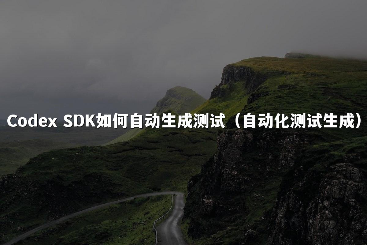 Codex SDK如何自动生成测试(自动化测试生成)