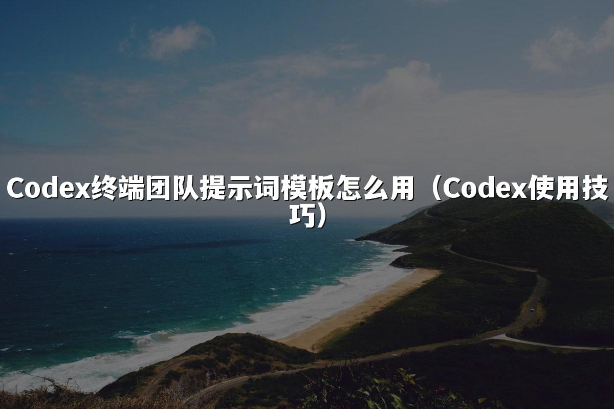 Codex终端团队提示词模板怎么用（Codex使用技巧）