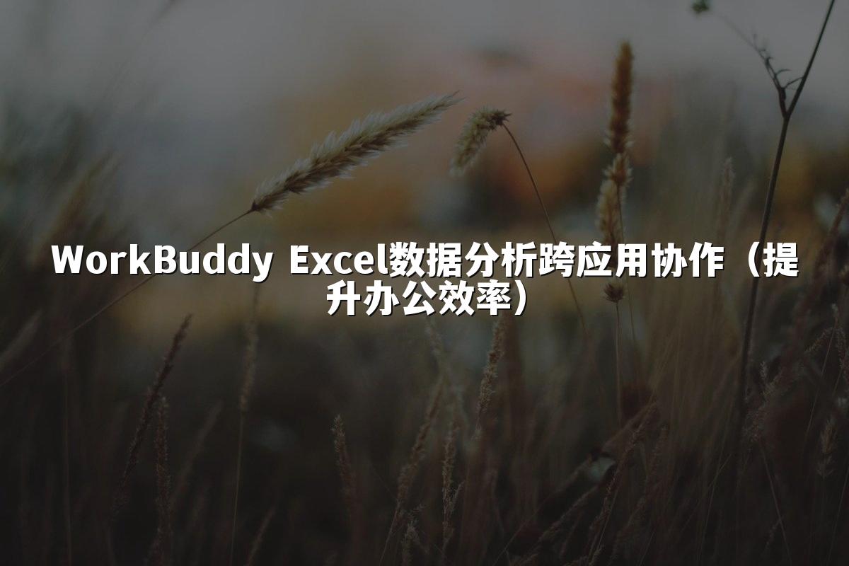 WorkBuddy Excel数据分析跨应用协作（提升办公效率）