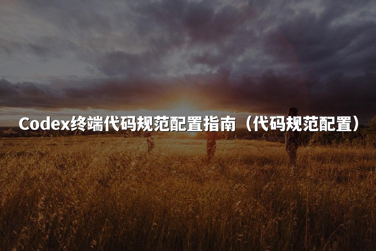 Codex终端代码规范配置指南（代码规范配置）