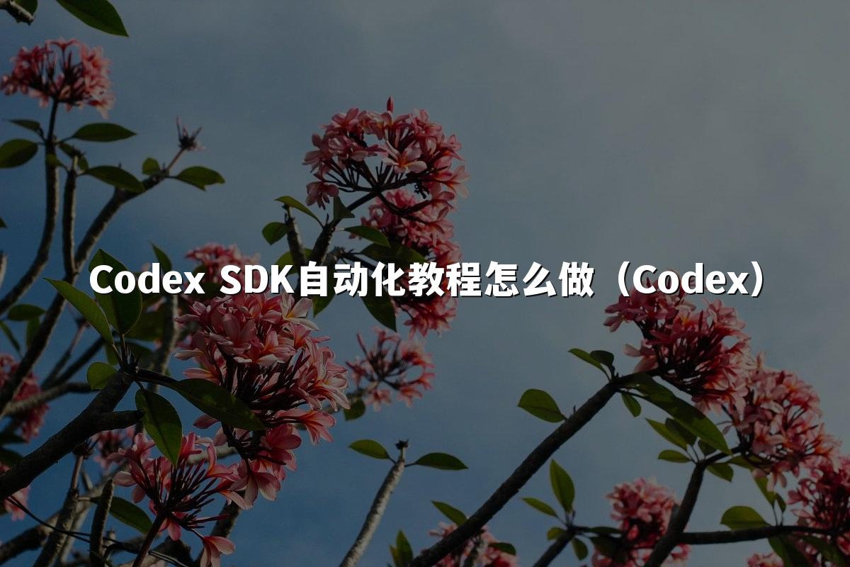 Codex SDK自动化教程怎么做（Codex）