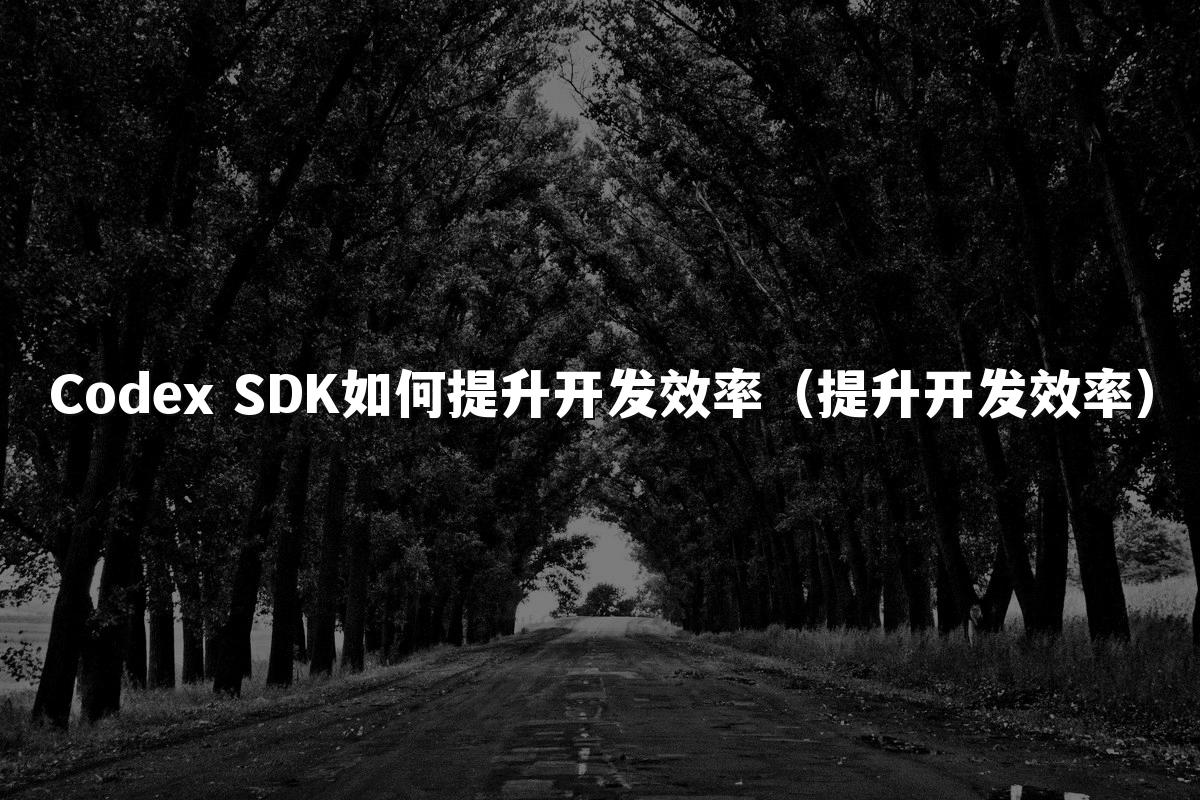 Codex SDK如何提升开发效率（提升开发效率）