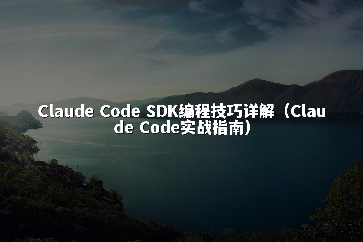 Claude Code SDK编程技巧详解（Claude Code实战指南）