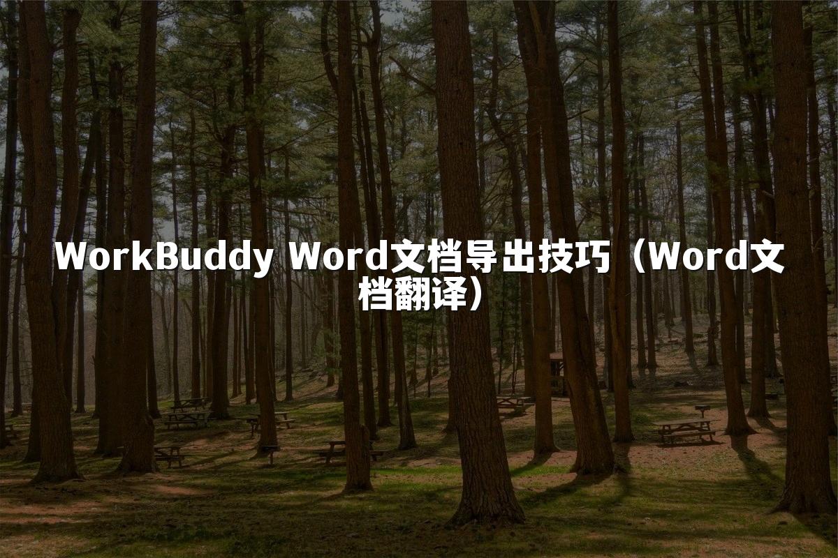 WorkBuddy Word文档导出技巧(Word文档翻译)