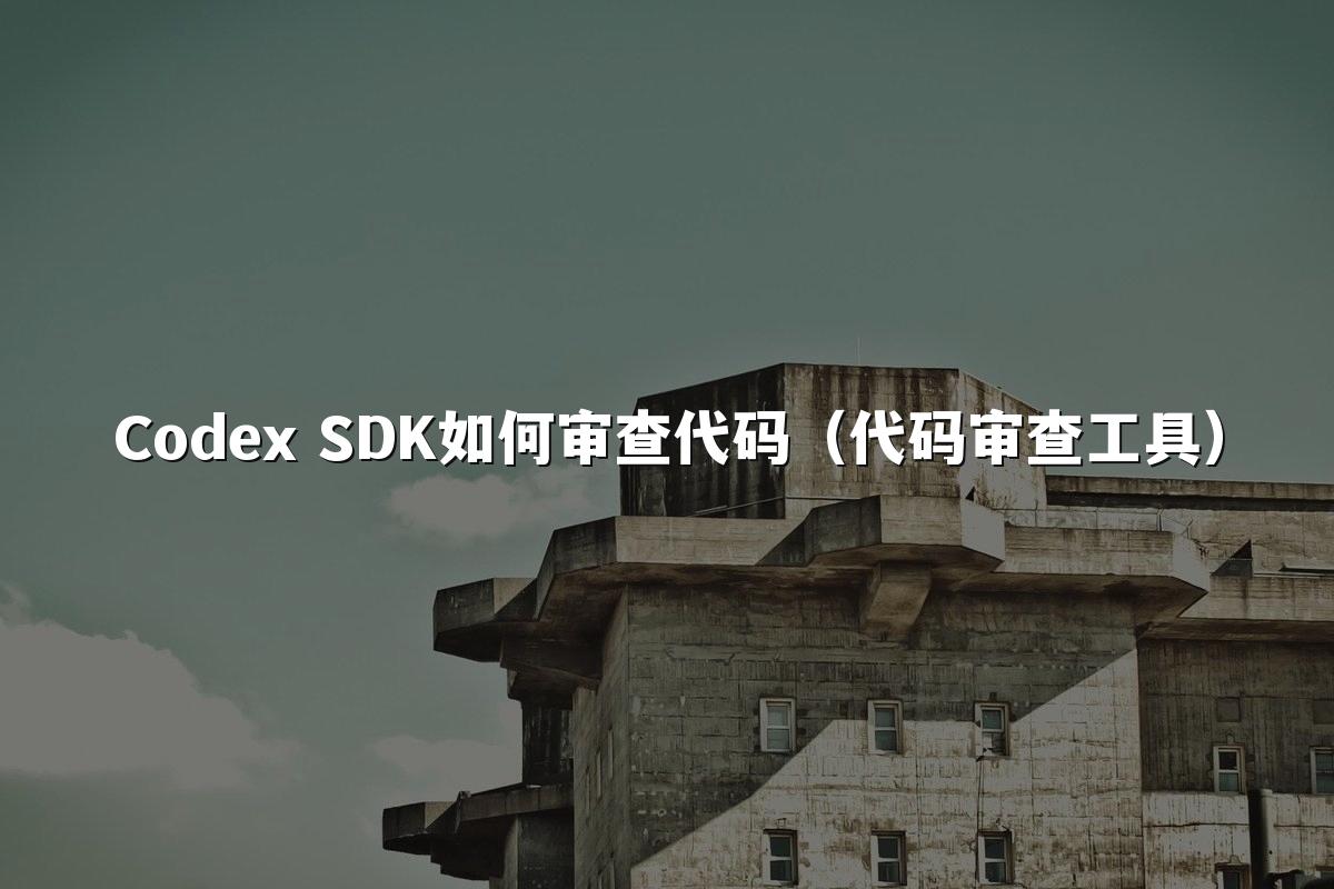 Codex SDK如何审查代码(代码审查工具)
