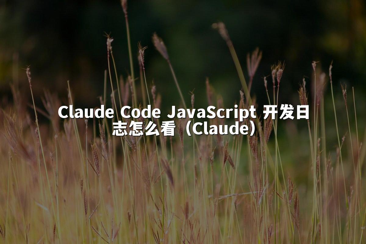 Claude Code JavaScript 开发日志怎么看(Claude)