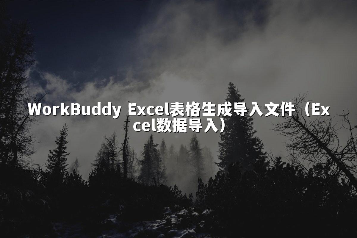 WorkBuddy Excel表格生成导入文件(Excel数据导入)