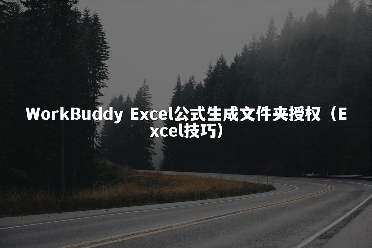 WorkBuddy Excel公式生成文件夹授权（Excel技巧）