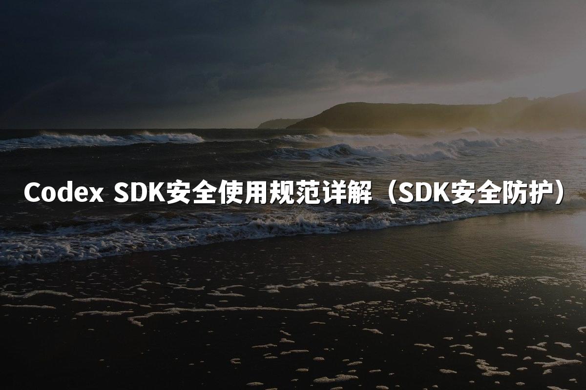 Codex SDK安全使用规范详解(SDK安全防护)