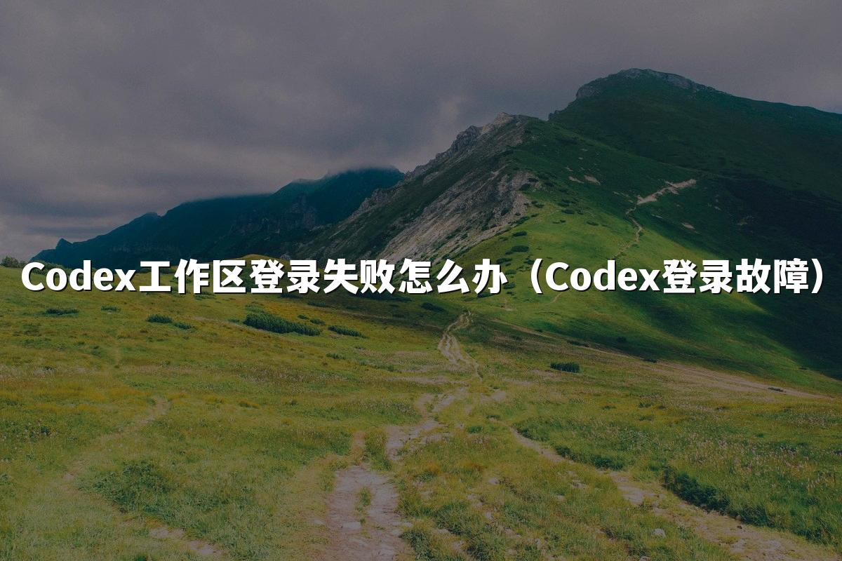 Codex工作区登录失败怎么办（Codex登录故障）