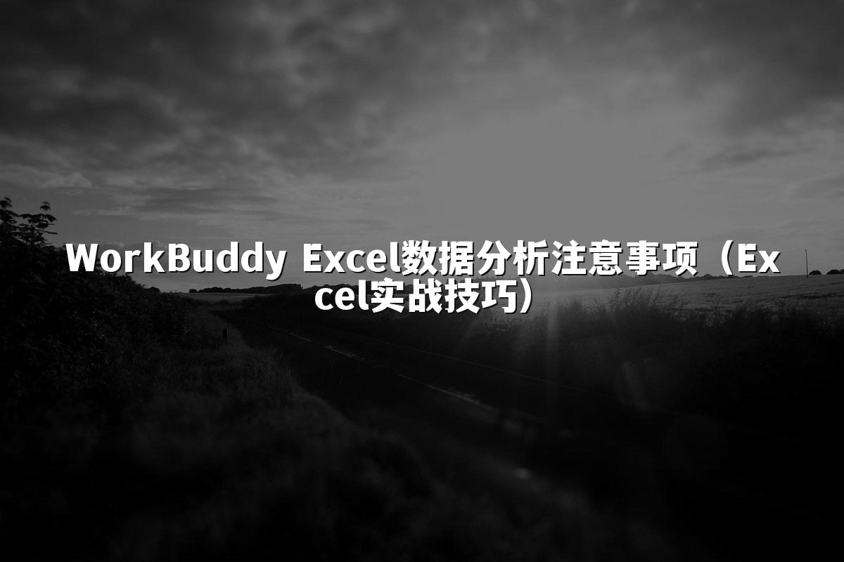 WorkBuddy Excel数据分析注意事项(Excel实战技巧)