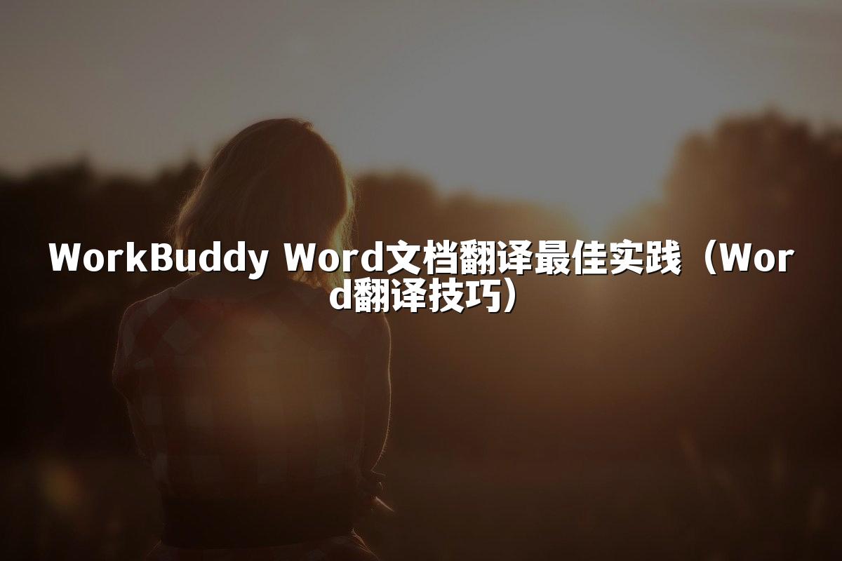 WorkBuddy Word文档翻译最佳实践(Word翻译技巧)