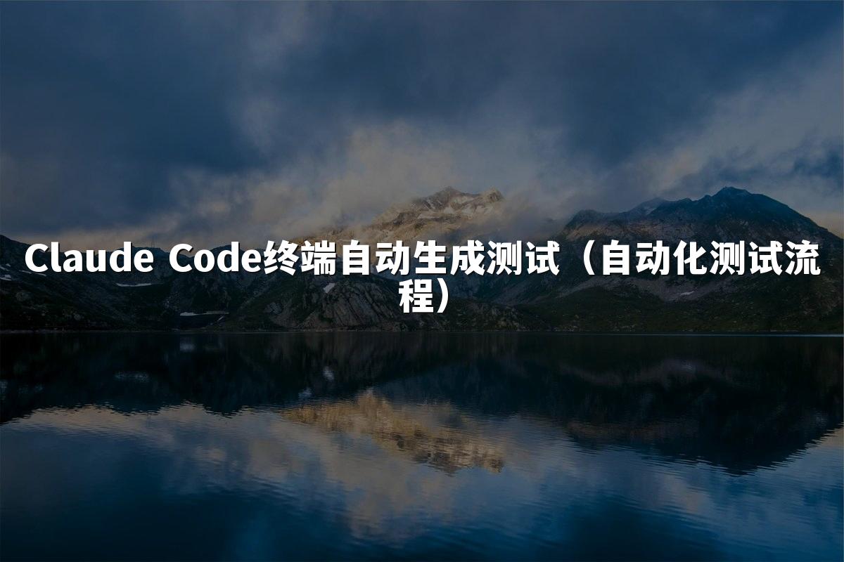 Claude Code终端自动生成测试（自动化测试流程）