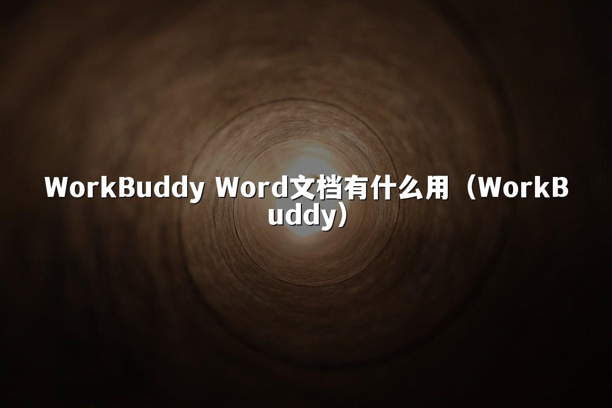 WorkBuddy Word文档有什么用(WorkBuddy)