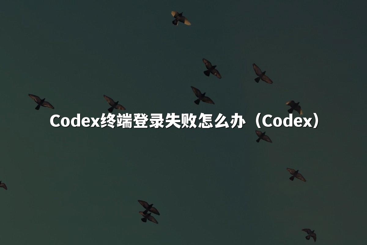 Codex终端登录失败怎么办（Codex）