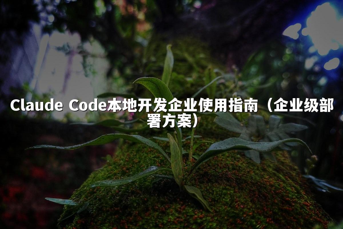 Claude Code本地开发企业使用指南(企业级部署方案)